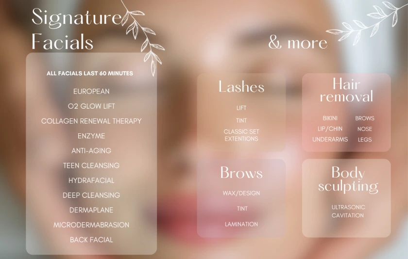 Eurospa Oasis services Facials, Brows, and Lashes